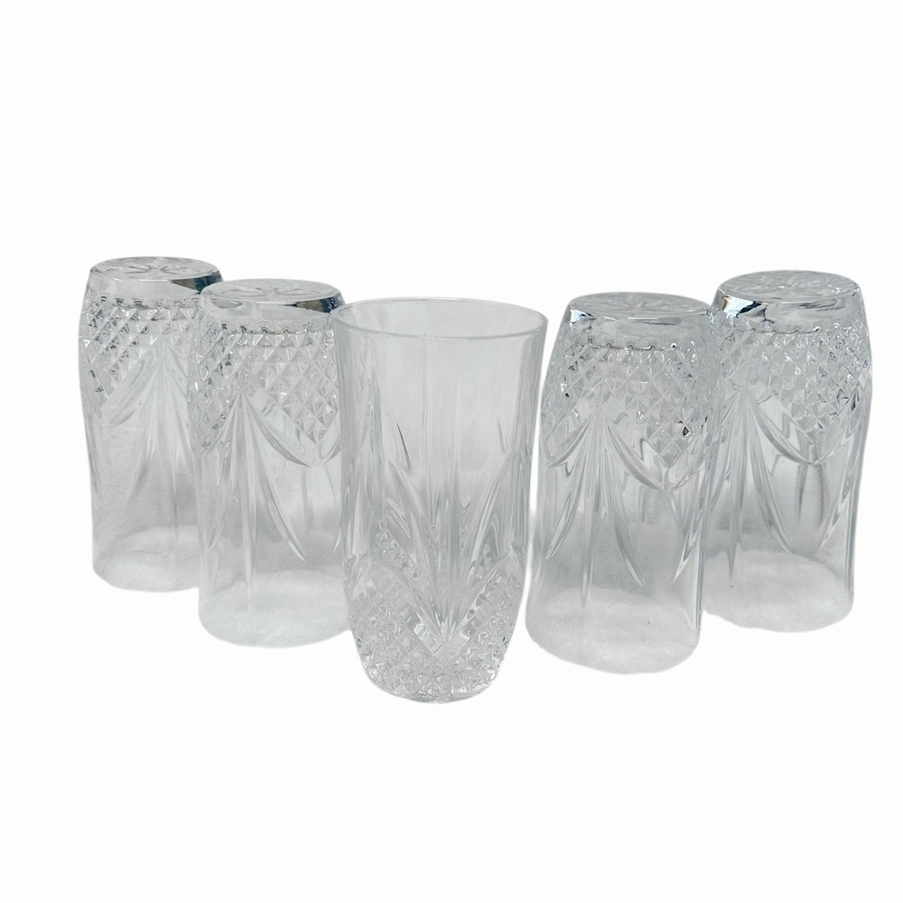5‎ Vintage Cristal De Flandre Salzburg 5 1/4" Highball Glasses France